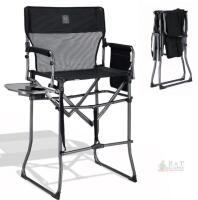 NEW EVER ADVANCED Tall Folding Director Chair, 30.7" Seat Height, 350 lb Capacity, Side Table, Cupholder