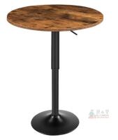 NEW Hoobro BF58BT01G1 Adjustable Bar Table, 21.7" Round, 27-35.4" Height, Rustic Brown & Black
