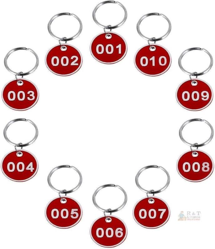 New Metal Number Key Tags 10pcs with Ring