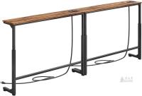 NEW Kisstorack 78.8" 2-Pack Narrow Console Table, Rustic Brown, Adjustable Height, AC/USB Outlets