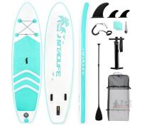 Jmtaolife Inflatable Stand Up Paddle Board, 10' x 30" x 6", 380 lbs Capacity, Complete Accessory Set- AS NEW- READ DESC