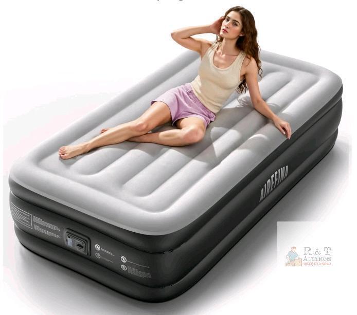 NEW Airefina Twin Air Mattress with Built-in Pump, 18" Height, 550 lbs Capacity