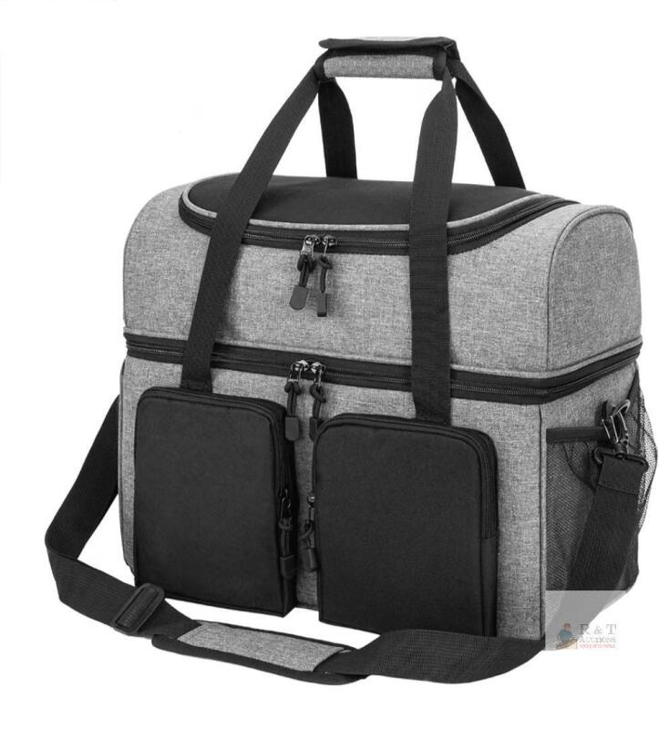 As Is , As New - Hedugo Double Bowling Ball Bag - 2 Ball Capacity, Side Pockets, Back Compartment & Padded Cushion . Loose Stitching on Side Zipper .