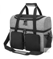 As Is , As New - Hedugo Double Bowling Ball Bag - 2 Ball Capacity, Side Pockets, Back Compartment & Padded Cushion . Loose Stitching on Side Zipper .