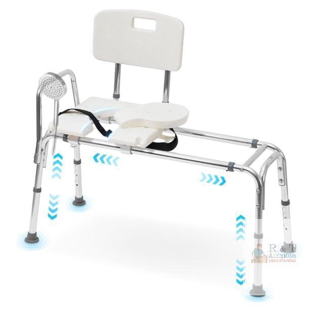 NEW Careboda Sliding Tub Transfer Bench Shower Chair, 300 lb Capacity, Model RF03-0010, 31.5" Wide