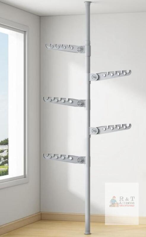 NEW 5-Tier Telescopic Clothes Drying Rack, Adjustable Height 43.3&ndash;122.04 in, Swinging Arms