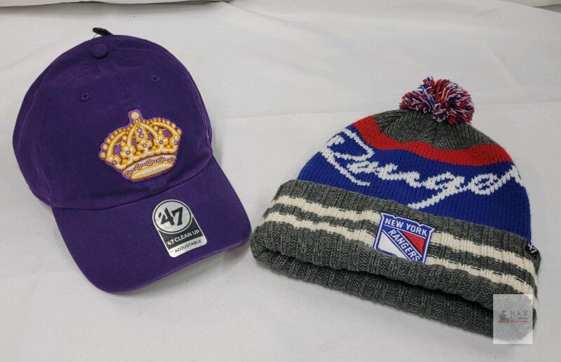 NEW '47 CLEAN UP Purple Cap w/Gold Crown & Rangers Meeko Knit Pom Beanie