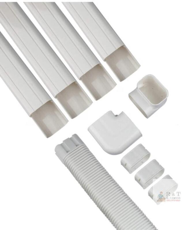 NEW Forestchill 4in 16.5ft PVC Line Set Cover Kit for Mini Split & Central AC, White, -NO HARDWARE
