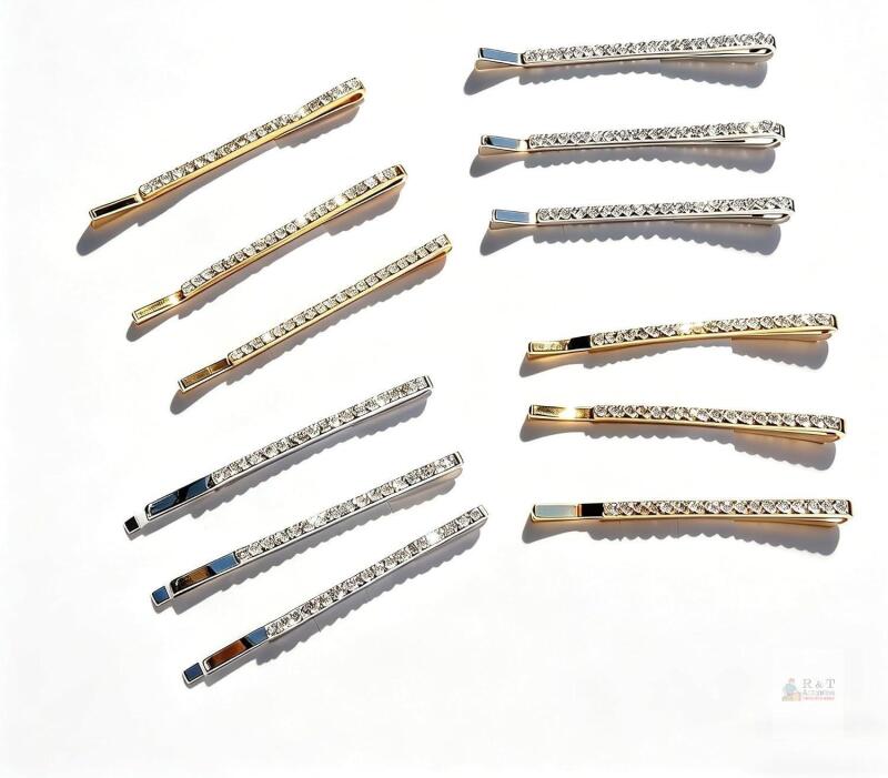 NEW 12-Piece Rhinestone Bobby Pin Set