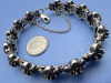 Art Deco 925 Marcasite Flower Bracelet Vibrant purple stones - 5