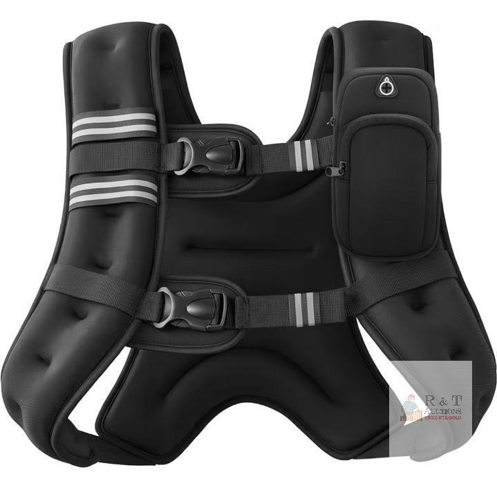 NEW Zelus Weighted Vest 20 lb, Black, Reflective Straps, Ergonomic, Adjustable Buckles, Model FWV-ZD20-BK