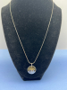 Sterling Ocean Sunrise Two tone Pendant Chain Earrings - 2