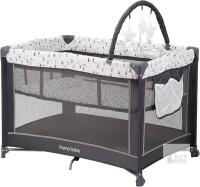 NEW Pamo Babe Portable Baby Playpen, Rabbit Design, 39.4"x27.6"x27.6", Includes Mattress & Toy Bar