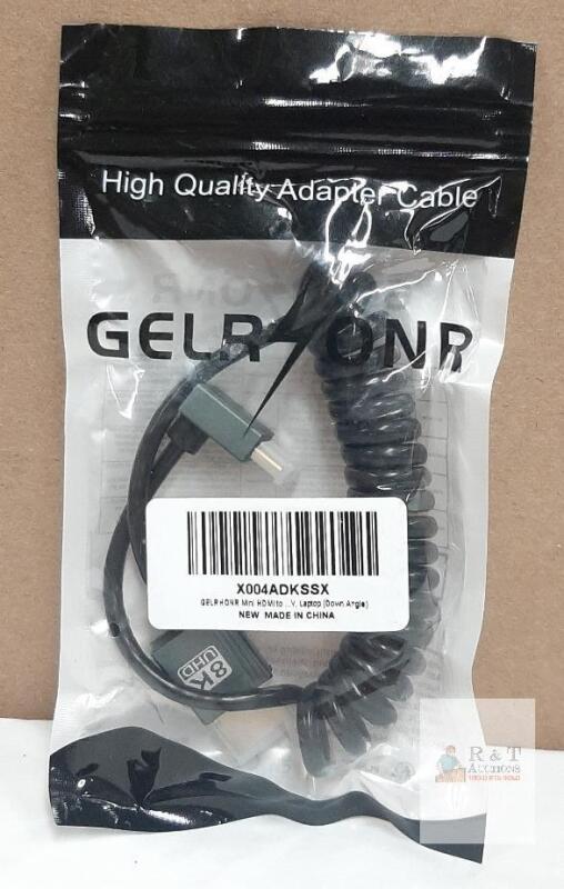 NEW GELRHONR Mini HDMI to HDMI Down Angle Coiled Adapter Cable, 1.6 to 7.9 ft, HDMI 1.4