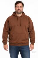 NEW XL Brown Pullover Hoodie, 100% Polyester, Kangaroo Pocket, Hood with Drawstrings