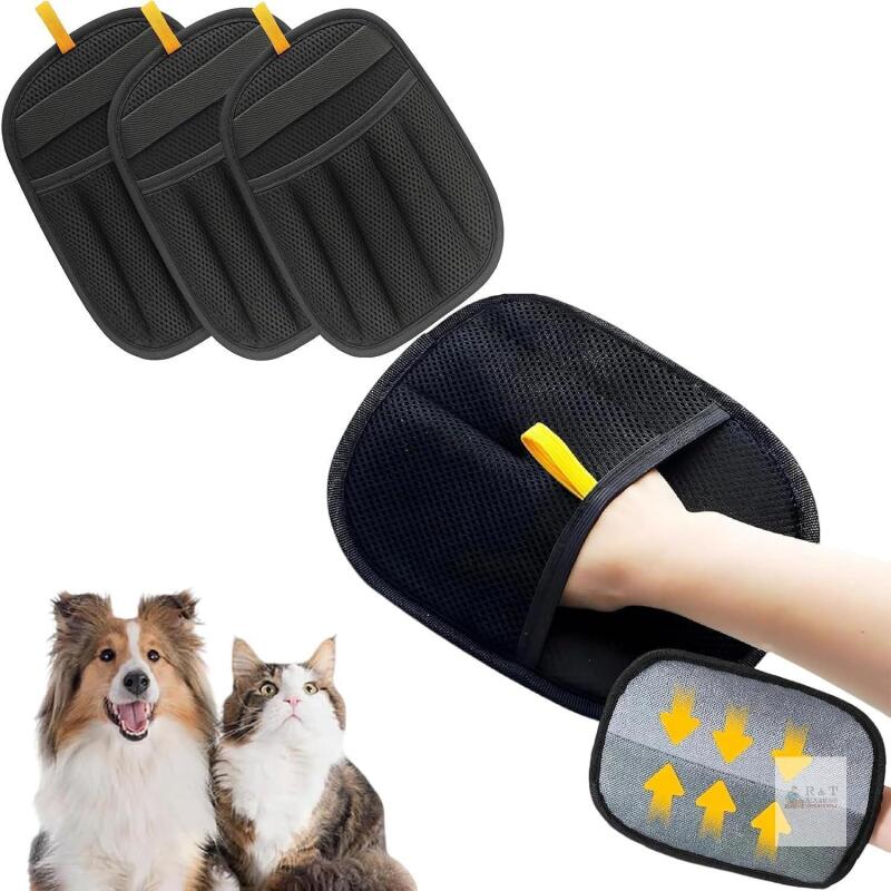 New 3 Pack Pet Hair Remover Glove, Reusable Electrostatic Pet Hair Removal Mitt,