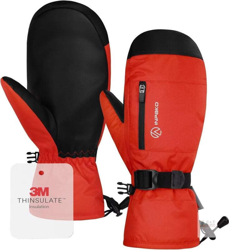 New Size XL Winter Ski Mittens for Men Women,3M Thinsulate Thermal Snowboard Mittens, Cold Weather Snow Gloves for Skiing