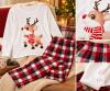 New Size Medium Women&rsquo;s Reindeer Christmas Pajama Set &ndash; Long Sleeve Top & Plaid Pants
