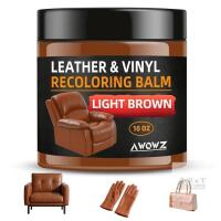 New AWOWZ Leather Recoloring Balm - Scratch Repair & Color Restore Kit For Faded Leather, Couch & Car Seats - 10OZ Leather Restorer Balm