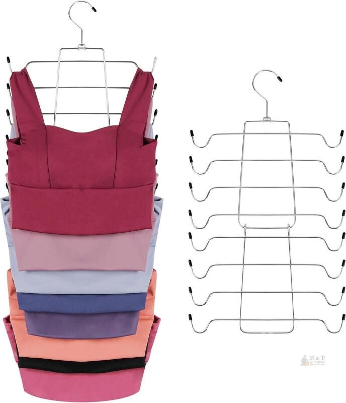 New ZEDODIER Tank Top Hanger, Bra Organizer for Closet, Space Saving | 16 Hooks Total, Sturdy Metal, 360&deg; Rotating
