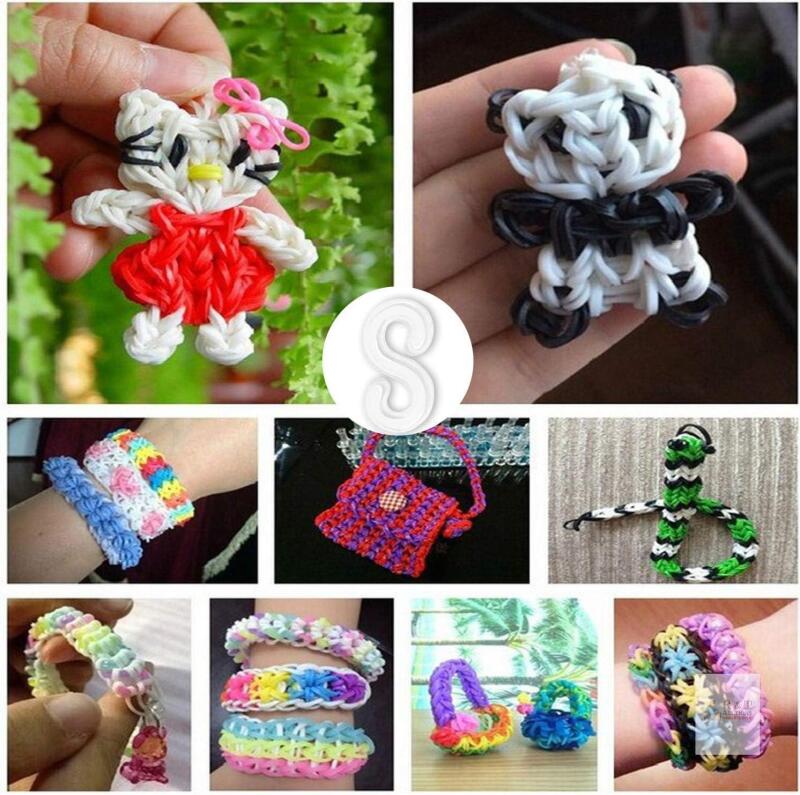 New 600pcs S Clips, Rubber Band Clips Plastic Connectors Refills Kit Clip for Loom Bracelets, Crafts Making. (Clear)