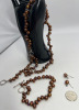925 Sterling Toggle Necklace Bracelet Earring Chocolate Pearl Toggle - 5