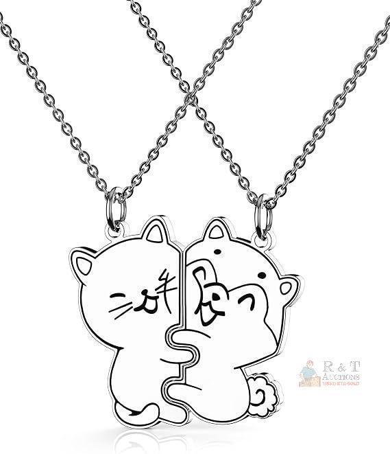 New Stainless Steel Best Friends Cartoon Animal Necklace Set &ndash; 2 Pieces