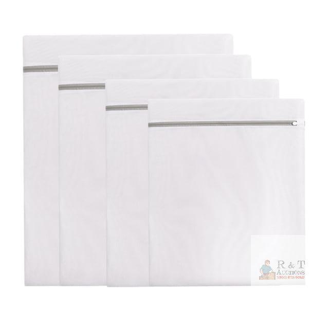 New 4-Pack Mesh Laundry Wash Bags with Zipper, Delicate Garment Protector for Machine Washing
