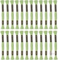 New HARFINGTON 24 Skeins Embroidery Floss 8m Each Egyptian Long Fiber Cotton Cross Stitch Thread 26S/2x6 for Embroidery Projects Bracelet, Light Green