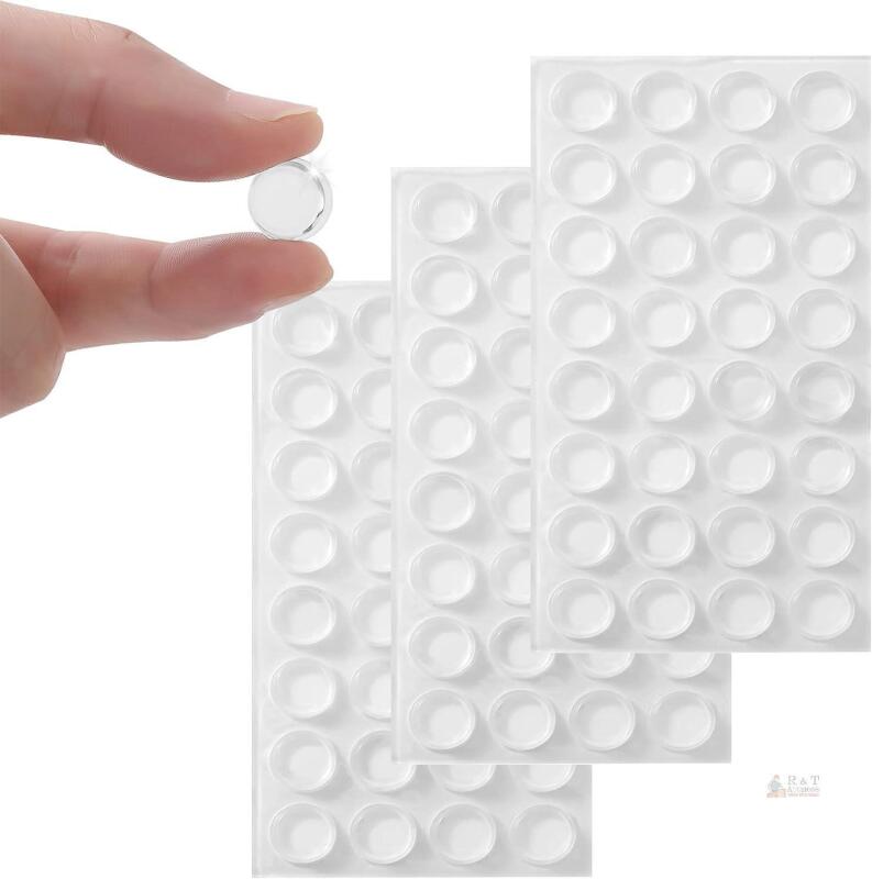 New Furnigear Cabinet Bumpers Soft Self-Adhesive Clear Rubber Bumper- Cabinet Door pumpers dots Clear Cabinet stoppers Furniture Noise Reducing Silicone Rubber Bumper Extremely Durable(96Pcs)
