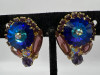 Givre Blue Green Rhinestone Earrings Weiss styled - 2