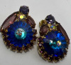 Givre Blue Green Rhinestone Earrings Weiss styled - 3