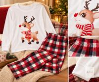 New Size Small Women&rsquo;s Reindeer Christmas Pajama Set &ndash; Long Sleeve Top & Plaid Pants