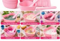 New 20 bowls Pink Heart-Shaped Mini Mixing Bowls with Spatulas &ndash; Craft, Beauty & Multi-Purpose Use