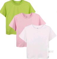 3 New Kid Size 120cm (6-7yrs) AMMENGBEI Unisex Short Sleeve T-Shirts Toddler Cotton,