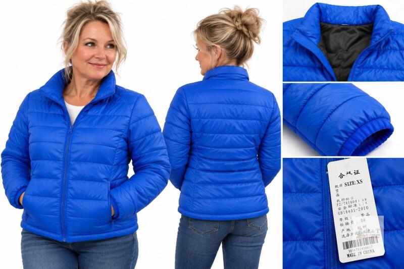 New XS Women&rsquo;s Blue Quilted Puffer Jacket &ndash; Size XS.