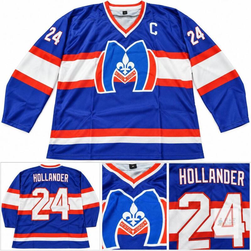New Hollander #24 Blue Hockey Jersey &ndash; Size M, Quebec-Style Design