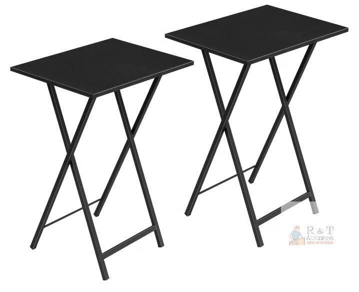 NEW HOOBRO BK25BZ01 Folding TV Tray Tables Set of 2, Black, 18.9"x14.2"x26.2"