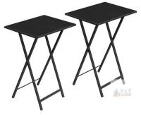NEW HOOBRO BK25BZ01 Folding TV Tray Tables Set of 2, Black, 18.9"x14.2"x26.2"