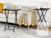 NEW HOOBRO BK25BZ01 Folding TV Tray Tables Set of 2, Black, 18.9"x14.2"x26.2" - 2