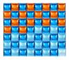 New 56pcs Square Foil Balloons, Navy Orange & Blue Light Blue Double Sided Foil Balloons