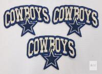 NEW Embroidered Cowboys Star Patch Set &ndash; 3 Pieces, Navy Blue & White, Approx. 3.5" x 2"