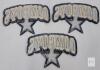NEW Embroidered Cowboys Star Patch Set &ndash; 3 Pieces, Navy Blue & White, Approx. 3.5" x 2" - 2