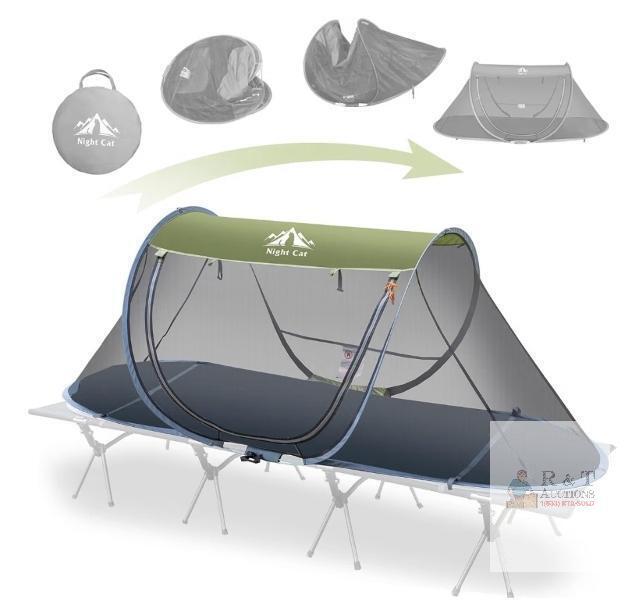 NEW Night Cat Pop-up Mosquito Tent for Cot, 1-Person, Lightweight, Compact Design