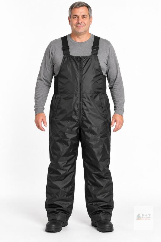 New Black Bib Snow Pants with Adjustable Straps &ndash; Size 2XL