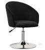 NEW Black Swivel Accent Chair, Height Adjustable, Chrome Pedestal Base, Velvet Upholstery