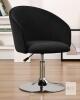 NEW Black Swivel Accent Chair, Height Adjustable, Chrome Pedestal Base, Velvet Upholstery - 2