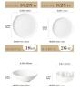 NEW MALACASA Luna 24-Piece Porcelain Dinnerware Set, Service for 6, Ivory White with Black Trim - 3