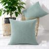 New Light Green New MERNETTE Pack of 2, Chenille Decorative Square Throw Pillow Cover Cushion Covers Pillowcase, Home Decor Decorations for Sofa Couch Bed Chair 18x18 Inch/45x45cm