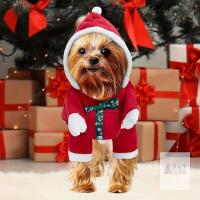 New Size Sm Christmas Dog Hoodie Costume - Pet Gift Carrying Style Coat Clothes Christmas Santa Funny Apparel